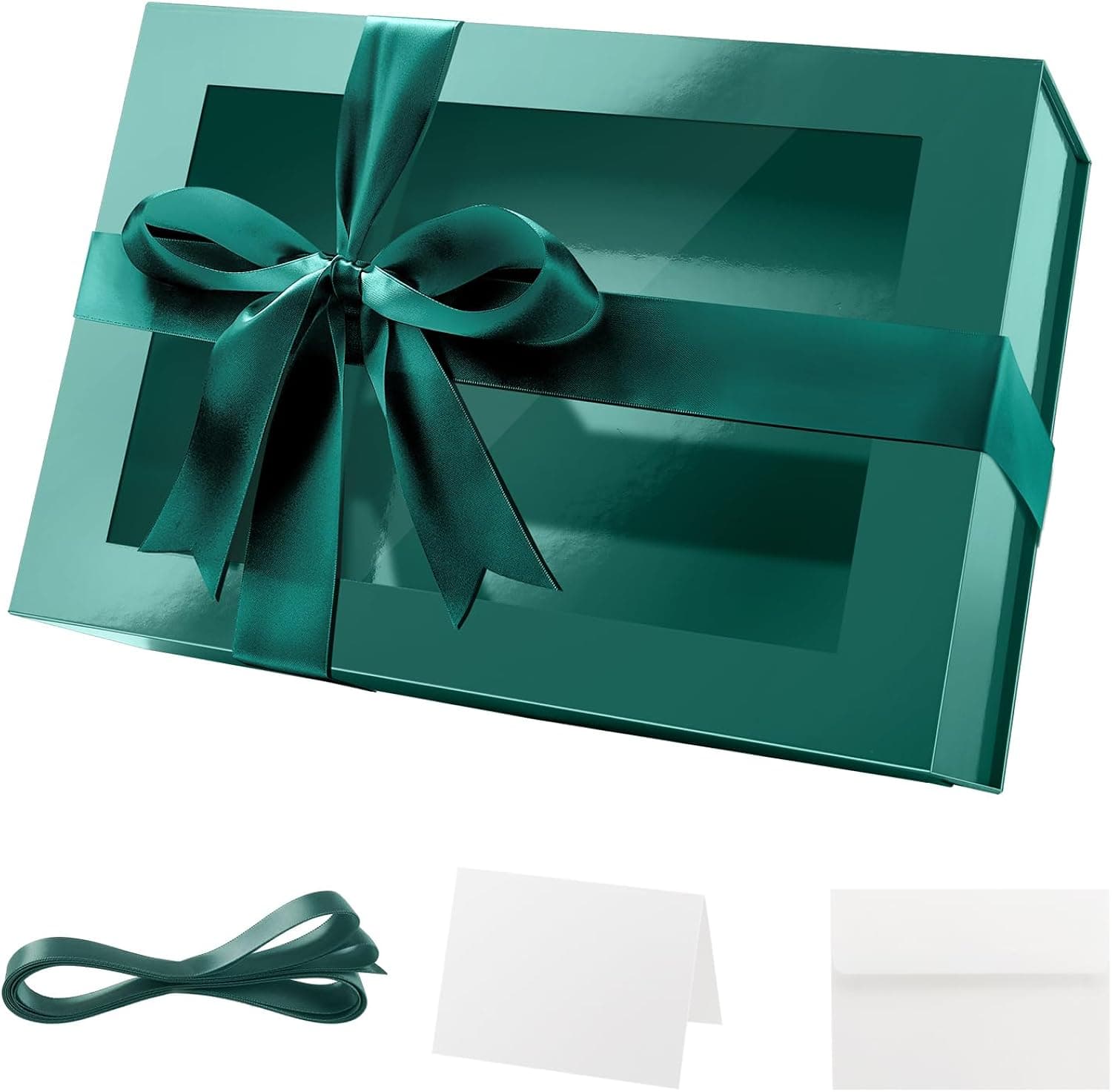 Large Green Christmas Gift Box with Ribbon