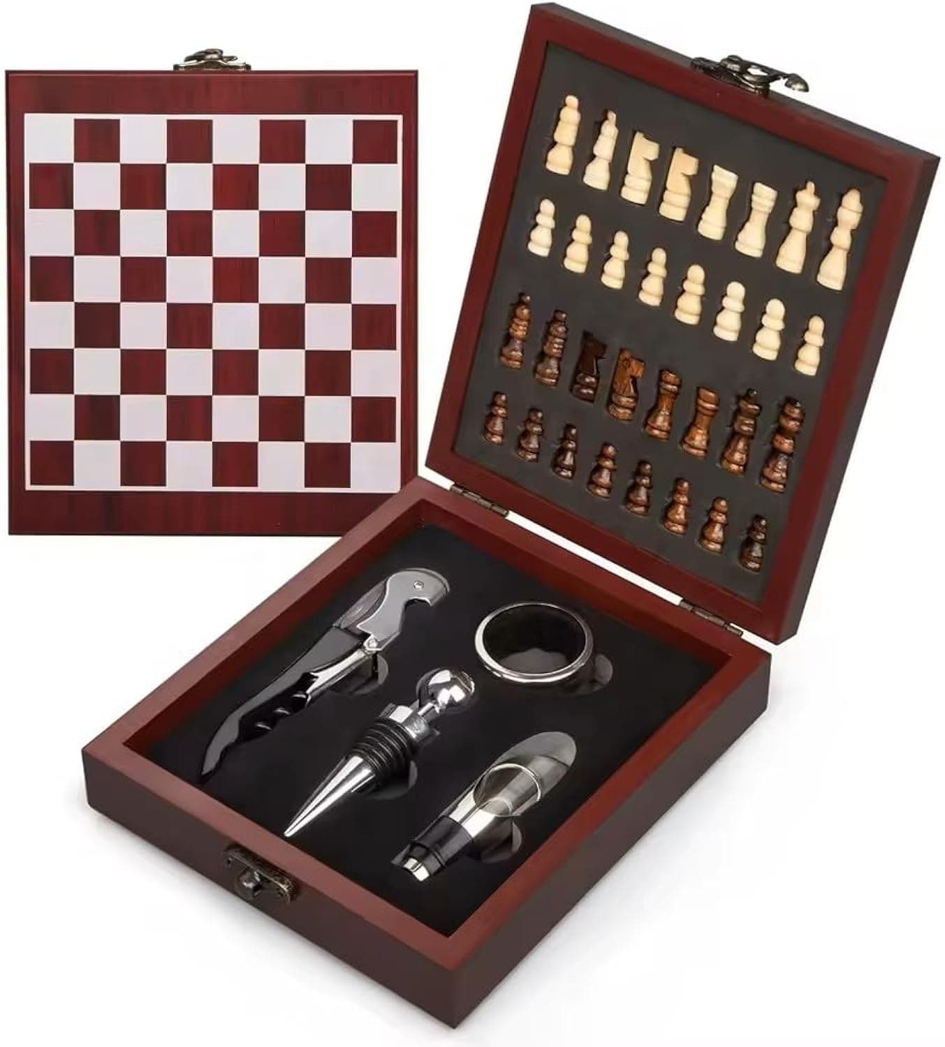 Wine Gift Box with Chess Set