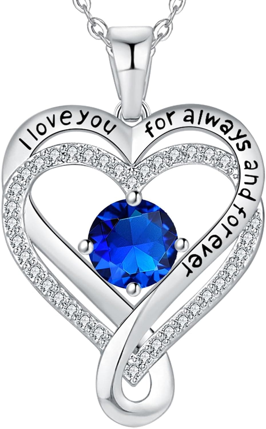 Infinity Heart Birthstone Necklace