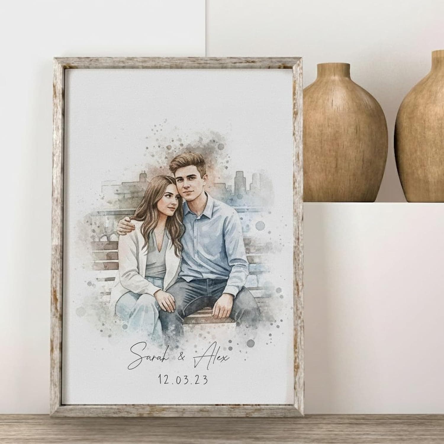 Personalized Couple Illustration Portrait