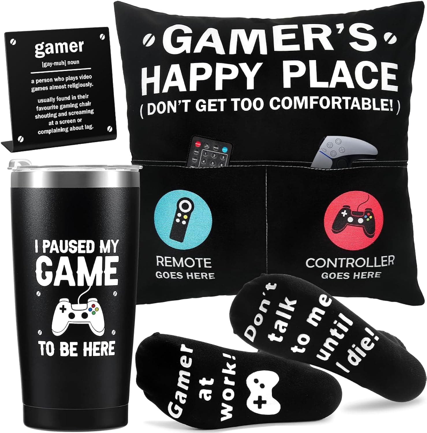 Gamer Gift Set: Tumbler & Pillow