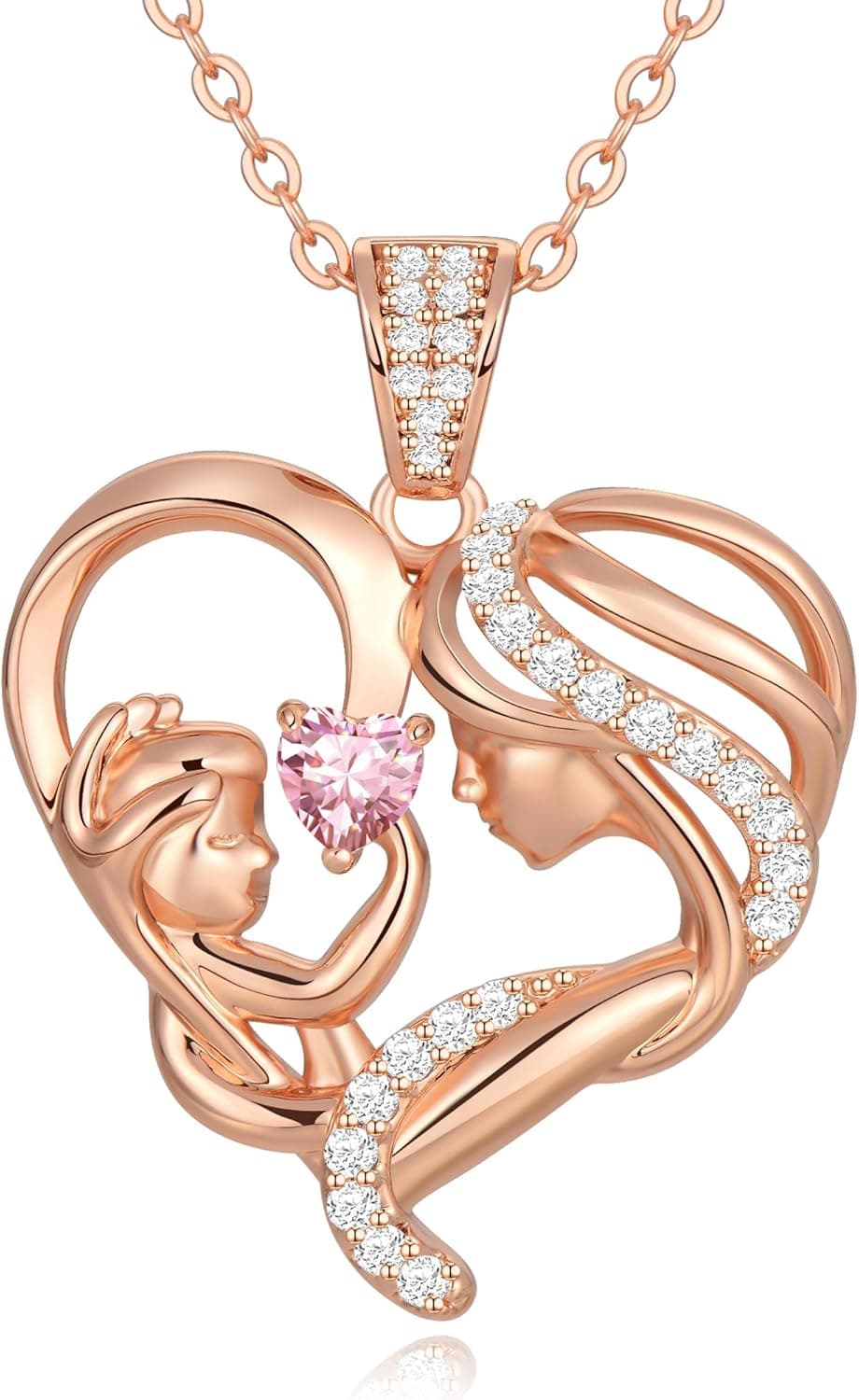 Personalized Birthstone Heart Necklace