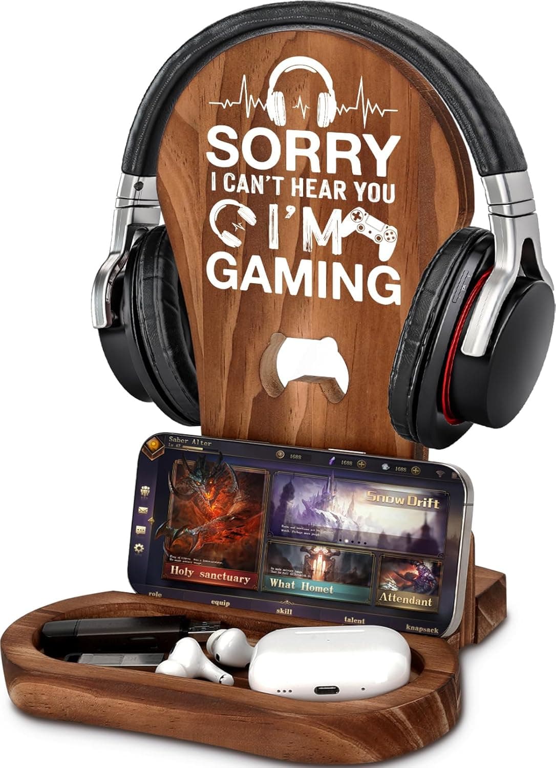 Wooden Gaming Headphone Stand
