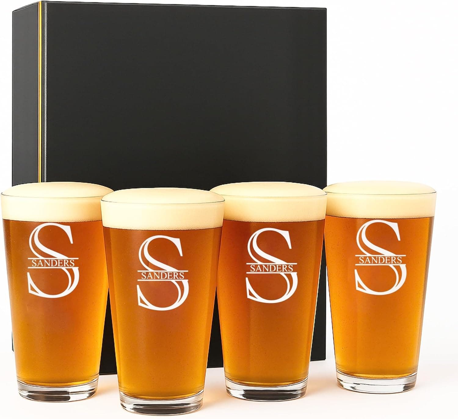 Personalized Engraved Glass Set of 4