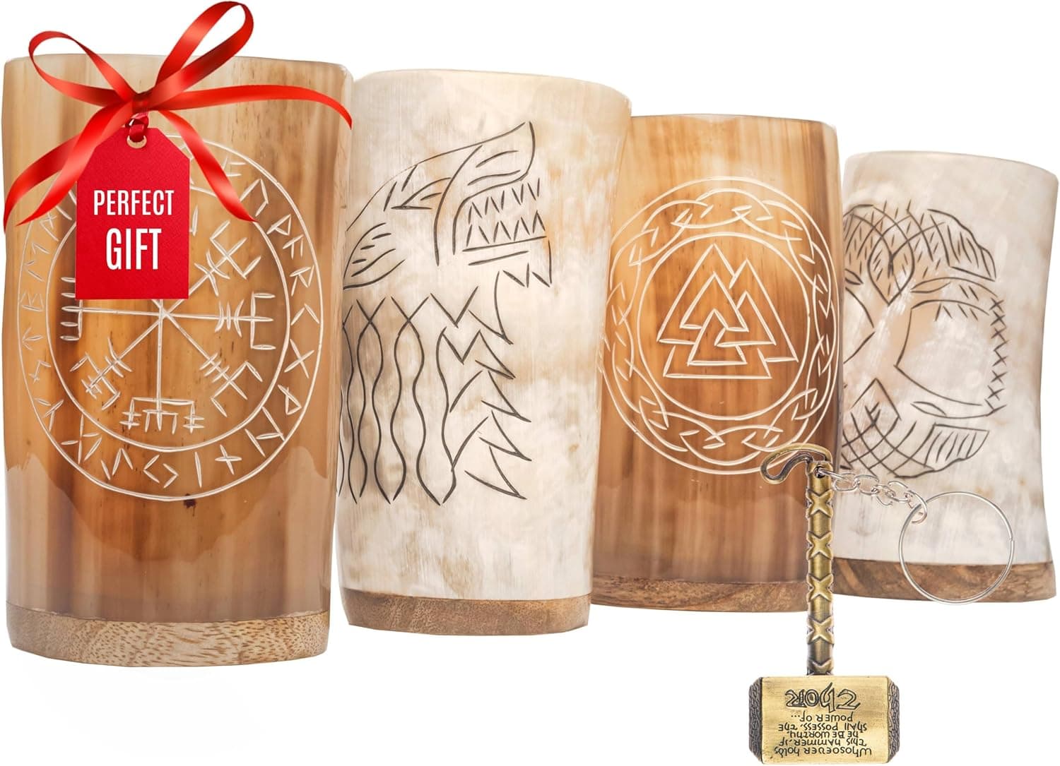 Handmade Viking Drinking Horn Mug Set