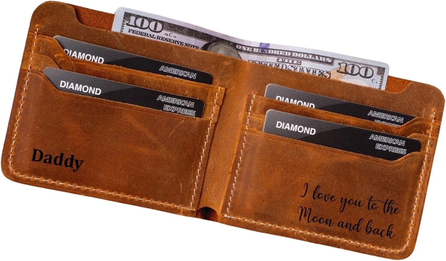 Personalized Leather Wallet Gift Set