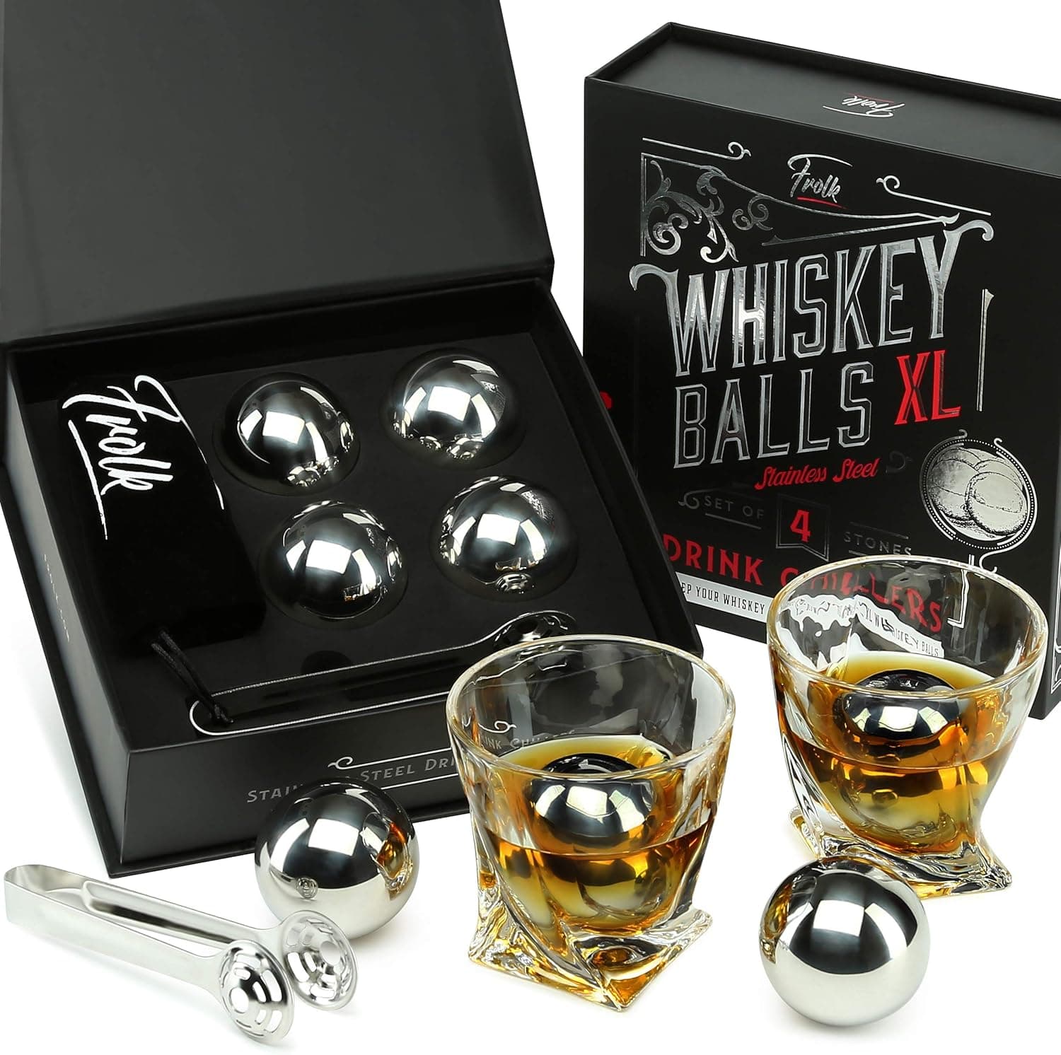 Whiskey Ice Balls Gift Set in Luxury Box