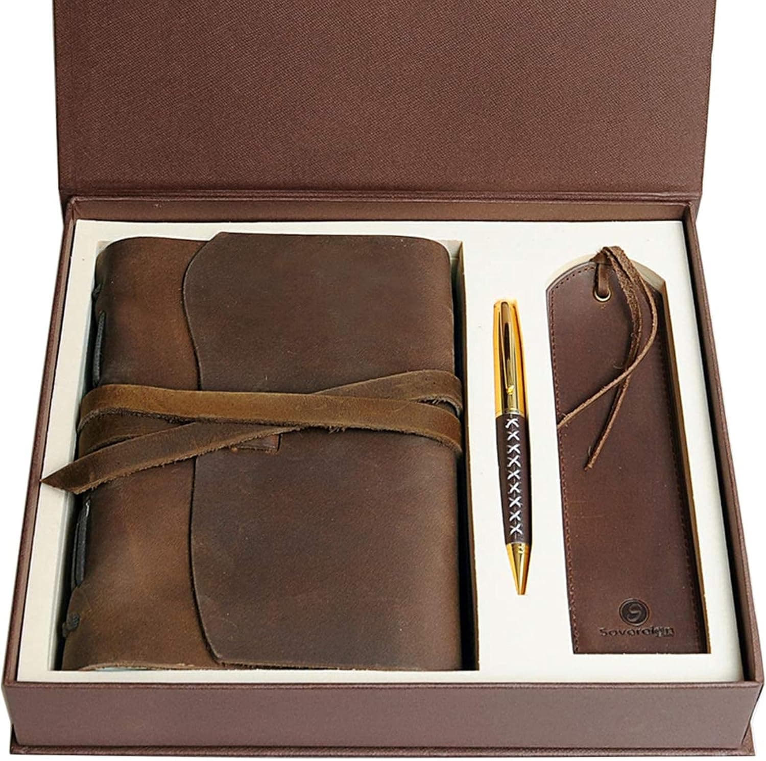 Leather Journal Gift Set with Bookmark & Pen