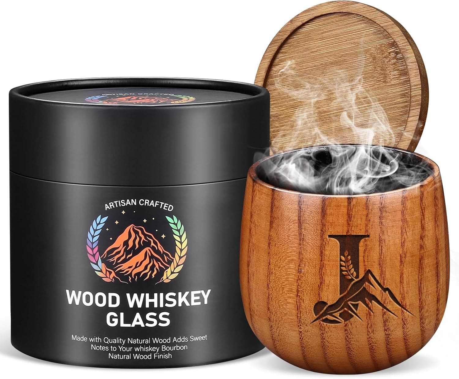 Personalized Charred Whiskey Glass Set